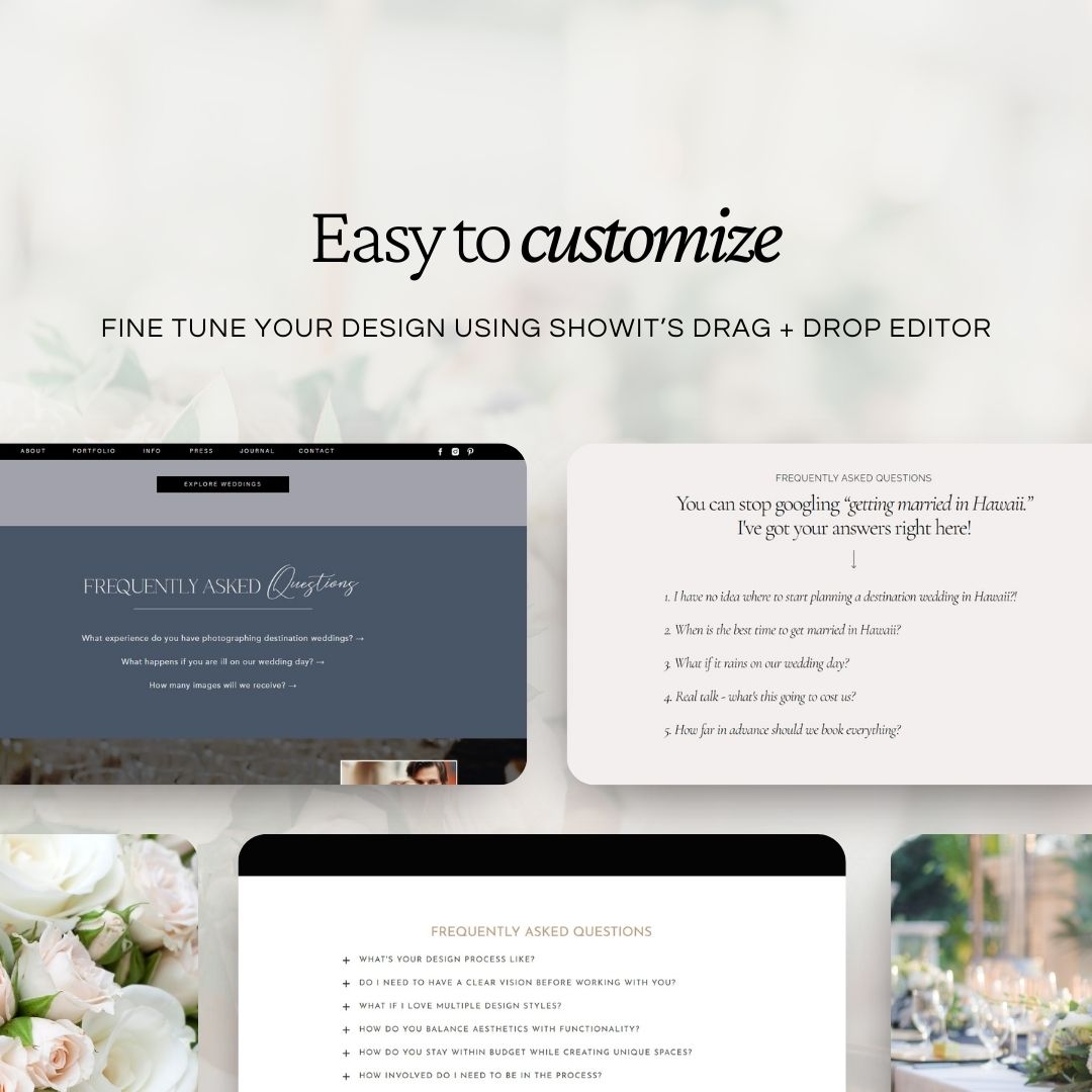 Accordion Drop Down Menu for Showit Websites